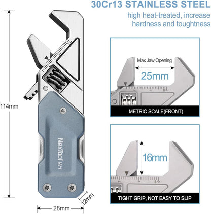 NexTool EDC Multi Tool, 6 in 1 Wrench Multitool with Knife, Flat/Phillips Screwdriver and Bottle Opener, Bike Multitool with 9 in 1 Bits Set and Nylon Pouch for Cycling Maintenancen, Household Repairs
