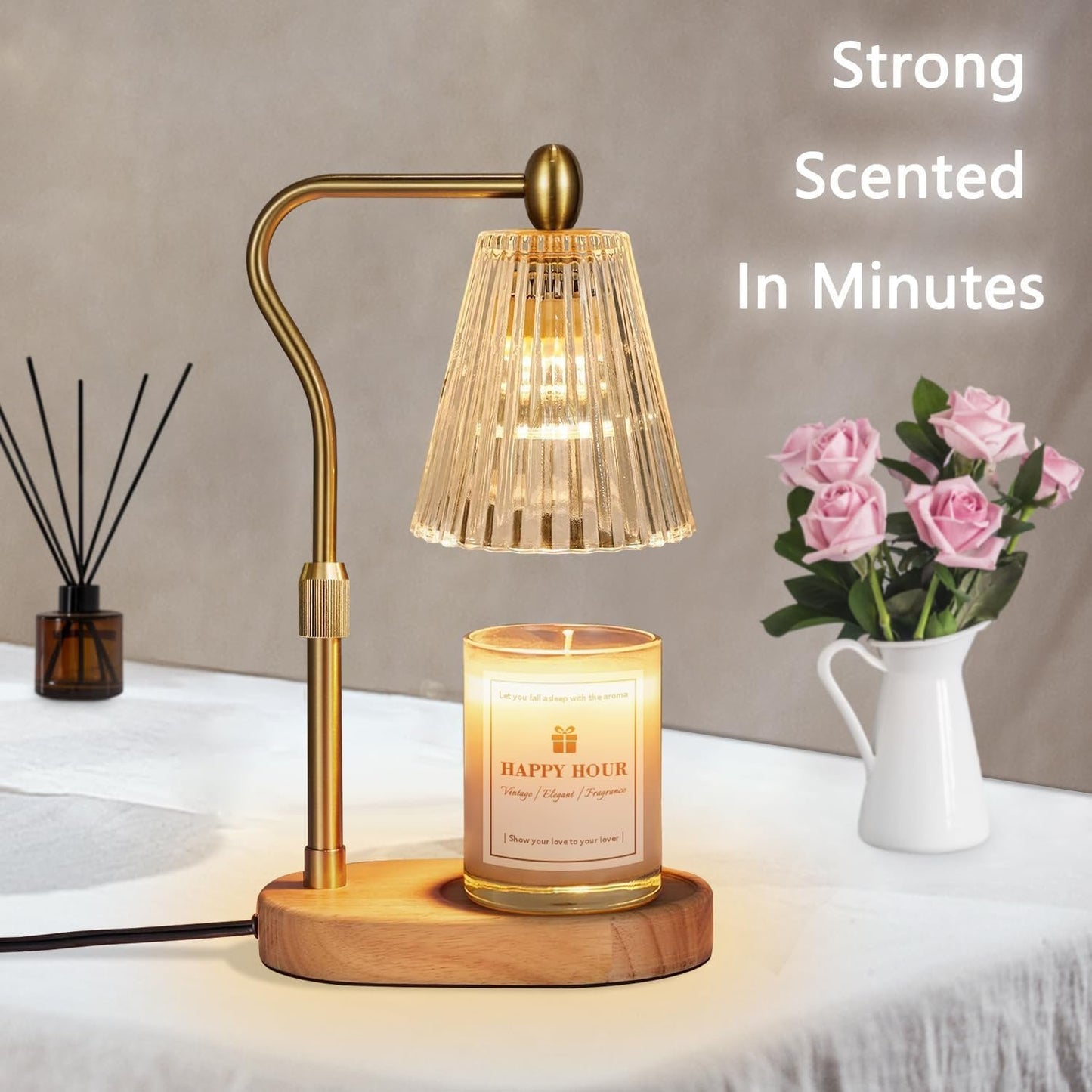 Imenlox Candle Warmer Lamp, with Timer and Dimmer, Adjustable Height, Birthday Gifts for Women Mom, Wax Melt Warmer for Scented Jar Candles, Home Decor