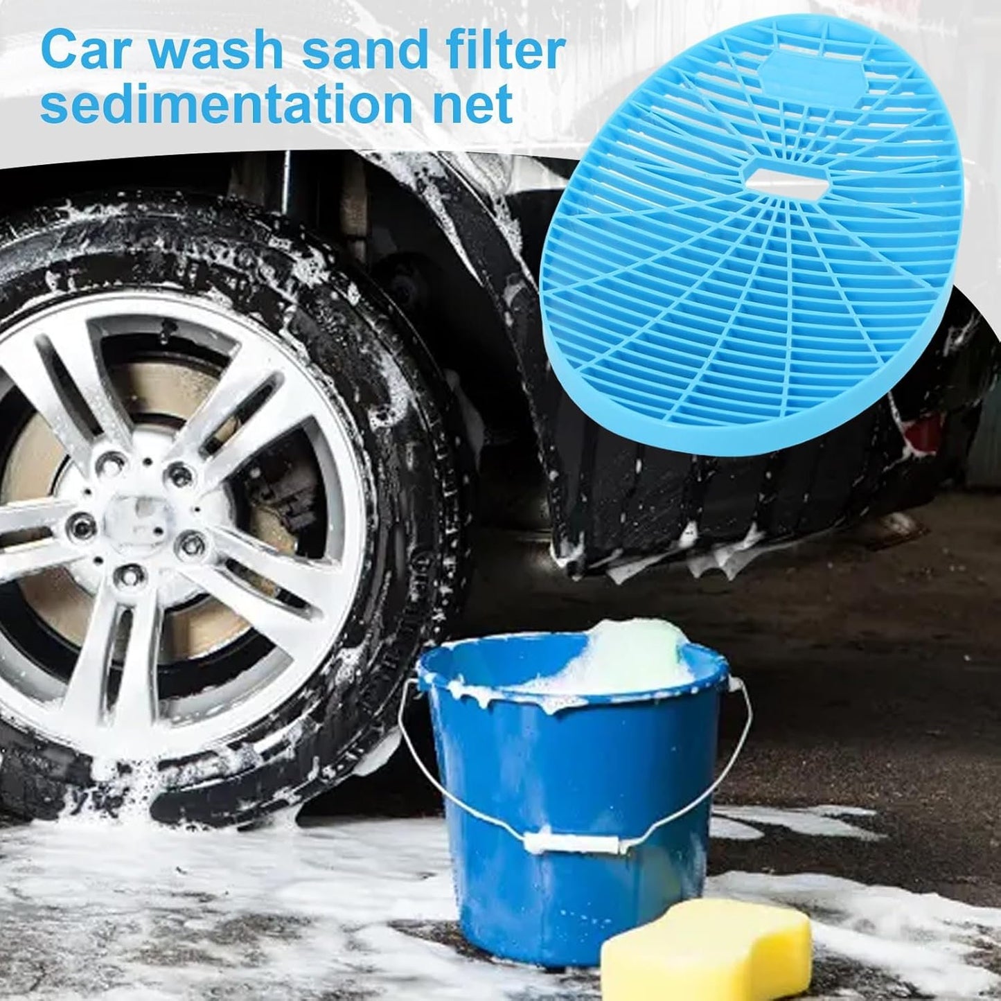 Car Wash Bucket Insert, Dirt Guard Filter, Auto Cleaning Net, Spot Detailing Accessory, Automotive Cleaner Sturdy, ABS, 13.19x10.63x2.56 inches, for Efficient Debris, Care Tool