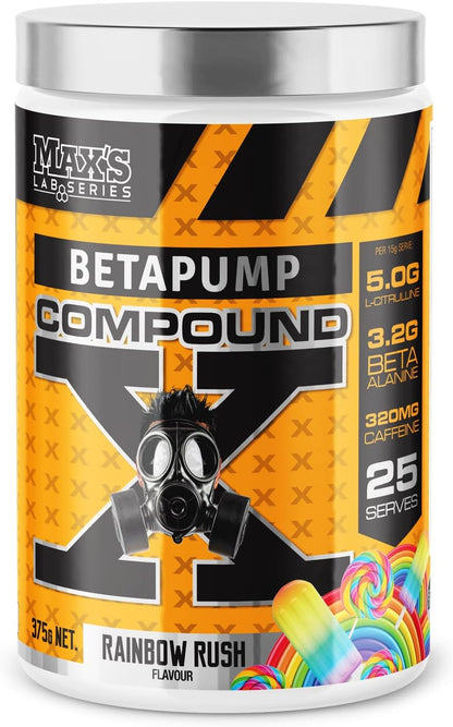 Maxs Lab Series Beta Pump Compound Rainbow Rush Pre-workout Powder 375g