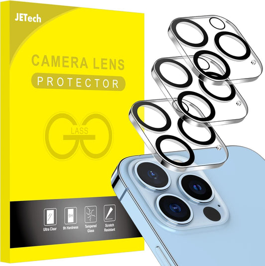 JETech Camera Lens Protector for iPhone 13 Pro Max 6.7-Inch and iPhone 13 Pro 6.1-Inch, 9H Tempered Glass, HD Clear, Anti-Scratch, Case Friendly, Does Not Affect Night Shots, 3-Pack