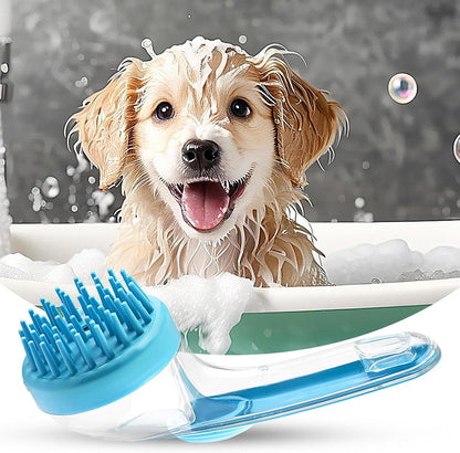 Dog Bath Brush - Soft Dog Shower Brush with Long Handle | Silicone Bristle Grooming Tool Cleaner Reusable Shower Accessories for Small Animals Long Short Hair