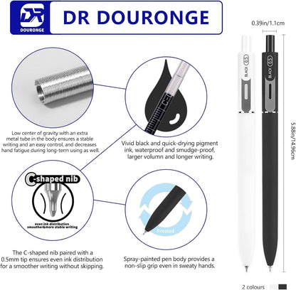 Gel Pens 0.5mm 12 PCS Office Desk Accessories, Nurse School Supplies, Aesthetic Fine Point Pen Cute Black Ink Pens, Smooth Writing Stationery, Journal Work Essentials for Women Men, Teen Girl Gifts