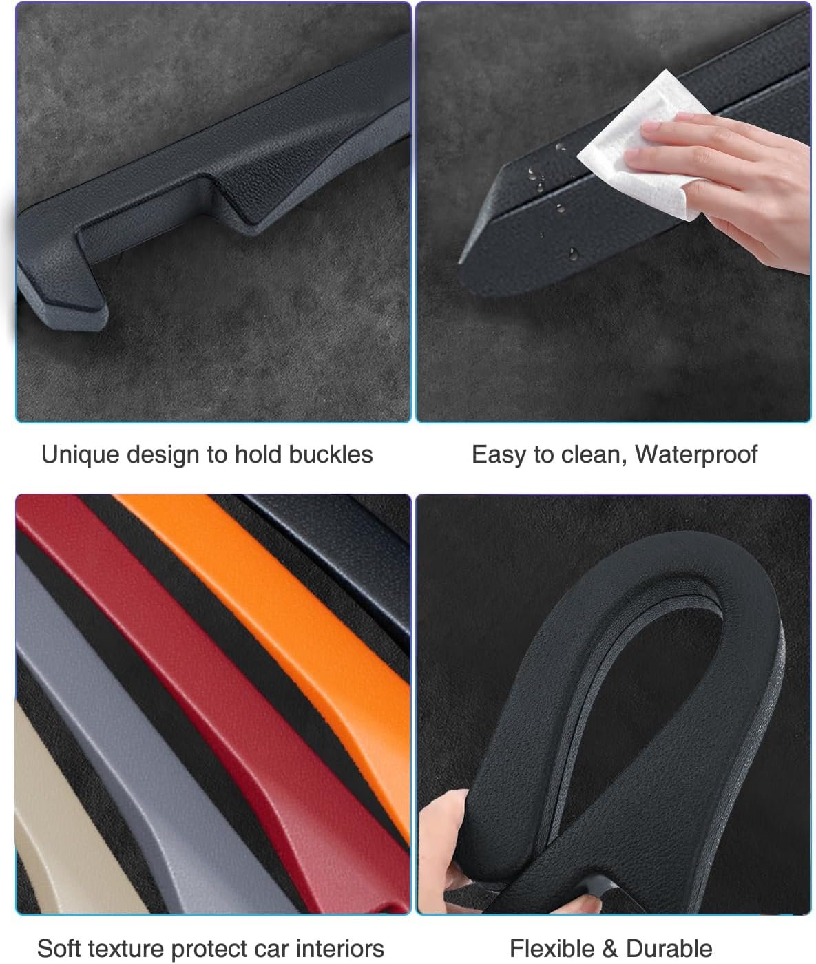 Homaupt Car Seat Gap Filler, 2 Pack PU Leather Fill The Gap Between Seat and Center Console, Seat Crevice Blocker Stop Things from Dropping, Universal Vehicle Interior Accessories for Car SUV Truck