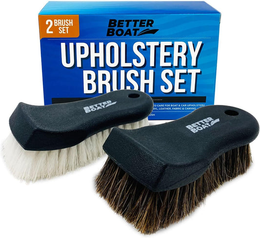 Upholstery Brush Set, Carpet and Car Cleaning Brushes, Horsehair Detailing Brush for Upholstery Cleaner, Leather, Interior, Boat, Couch, and Sofa Cleaning