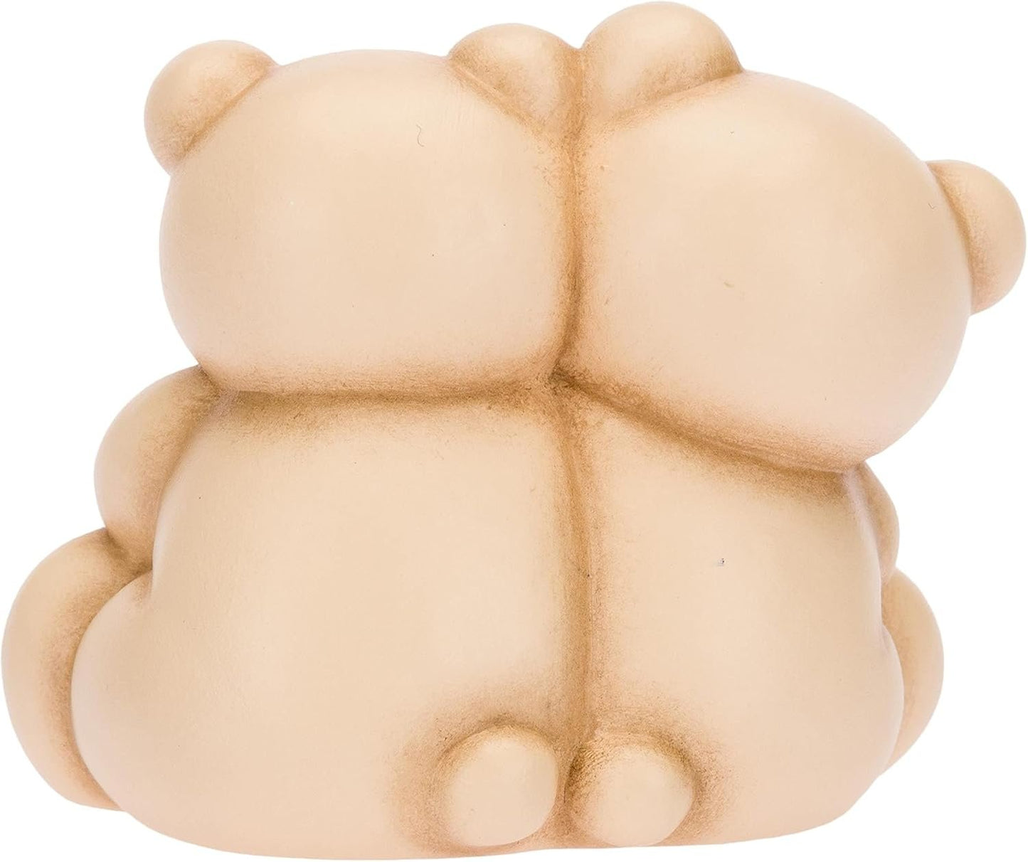 THUN, Ceramic Favour Decorated by Hand with Iconic Couple Teddy and Heart, Symbol of Love, Wedding Favours Line, 4.8 x 3.5 x 5 cm H