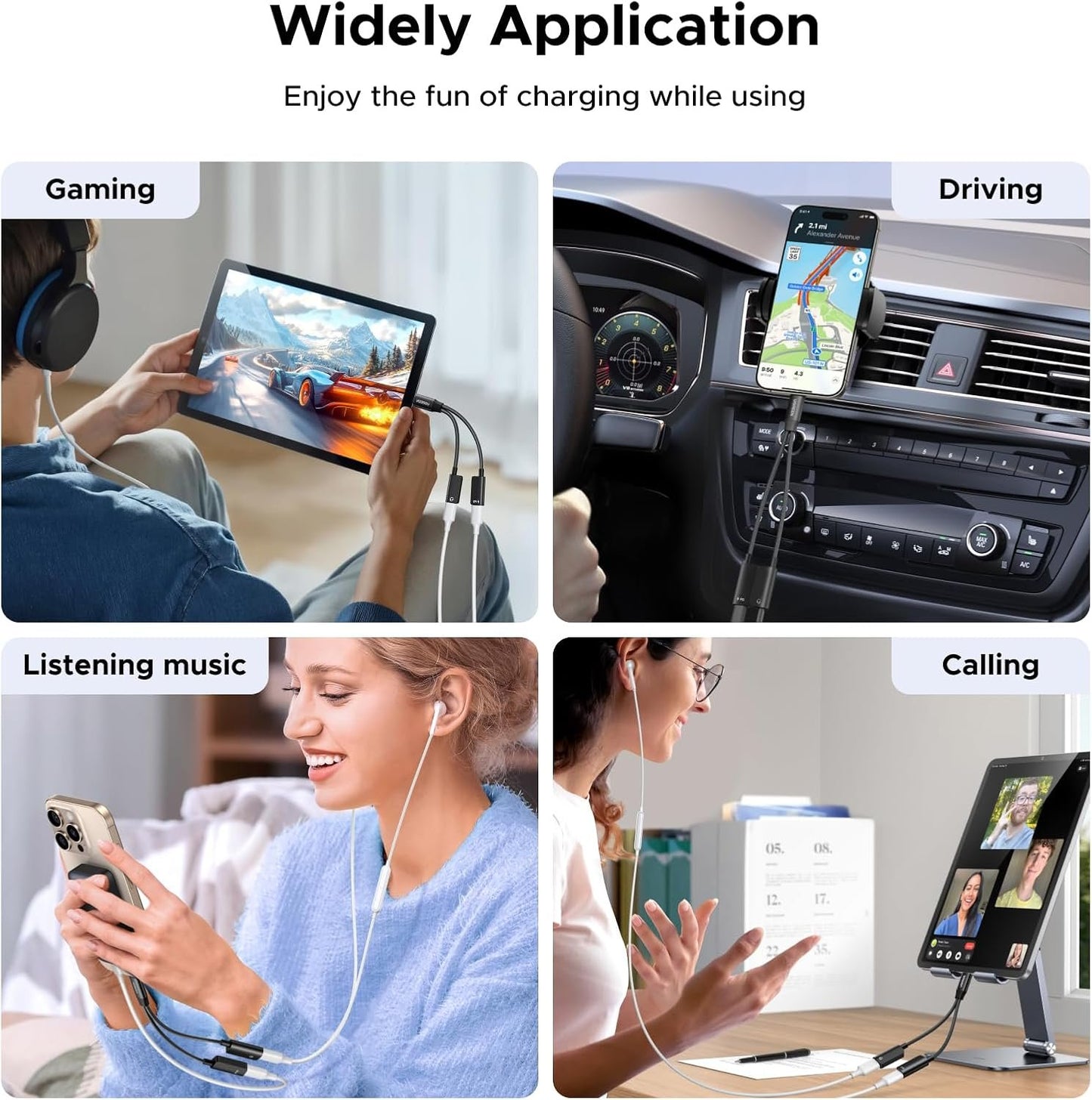 UGREEN Magnetic USB C Splitter 1 in 2 Out Dual USB C Headphone and Charger Type C Audio Adapter with PD 60W Fast Charging Dongle Cable for iPhone 16 Pro Max, Galaxy S25 Ultra, Pixel 9, iPad Pro/Air