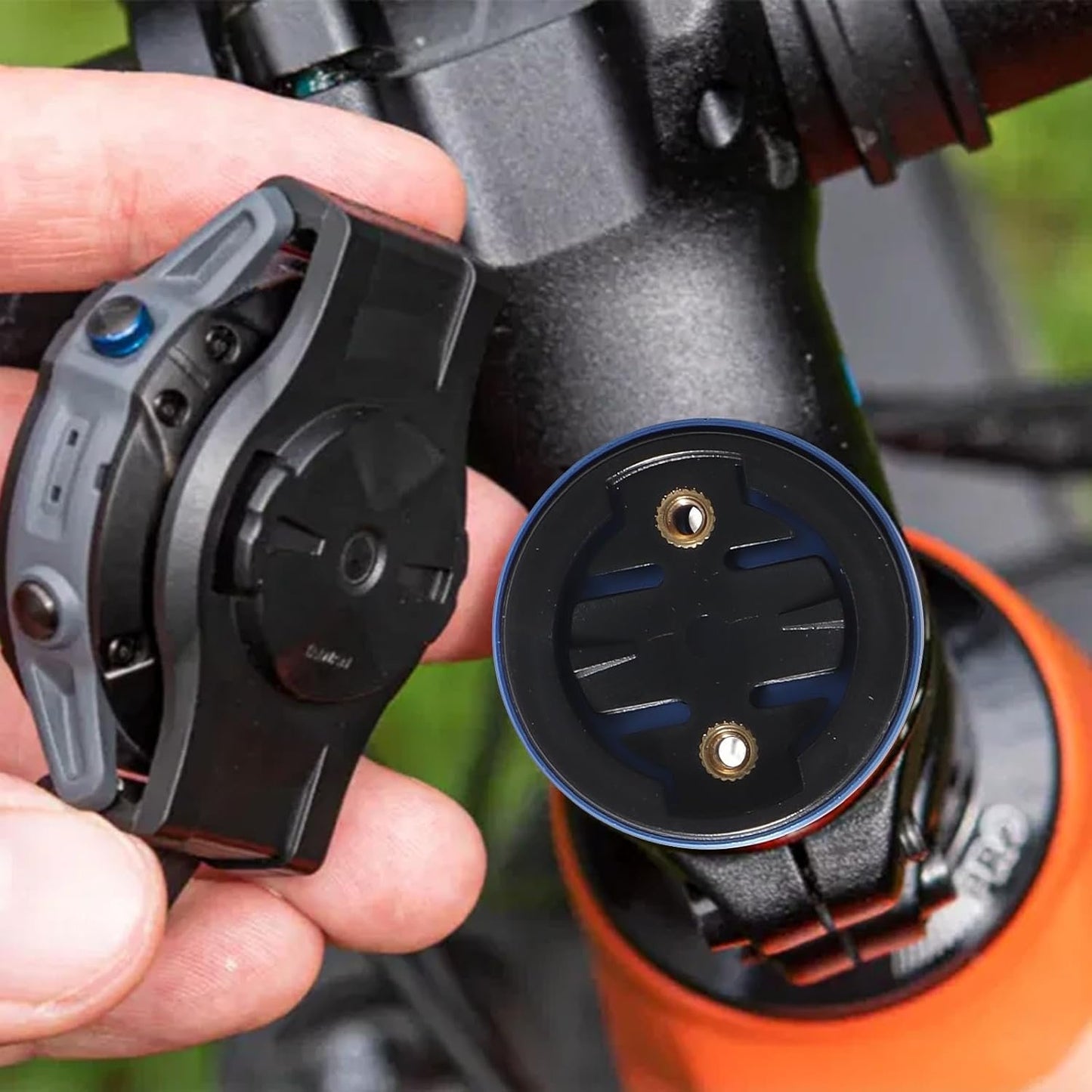 Aluminium Bicycle Mount Compatible with Garmin Edge 530 540 520 510 500 200 130 25 20 840 830 820 810 800 1000 1030 1040 Plus Explore 2 GPS Handlebar Mount for Computer Racing Bike - Blue