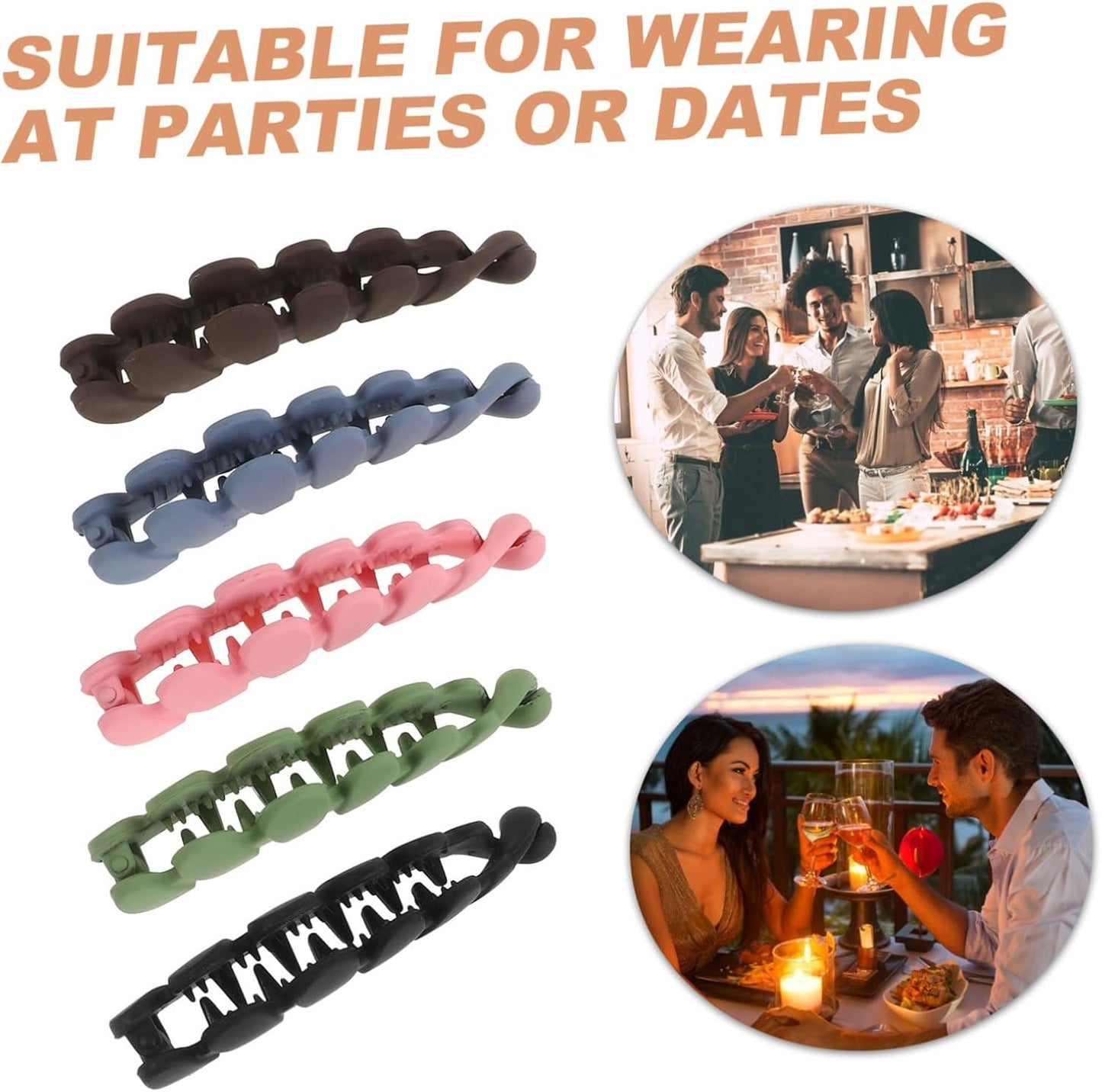 Baluue 5 Pieces Banana Clips Non-slip Cute Jaw Clips Clamp Strong Hold Styling Accessories For Women And
