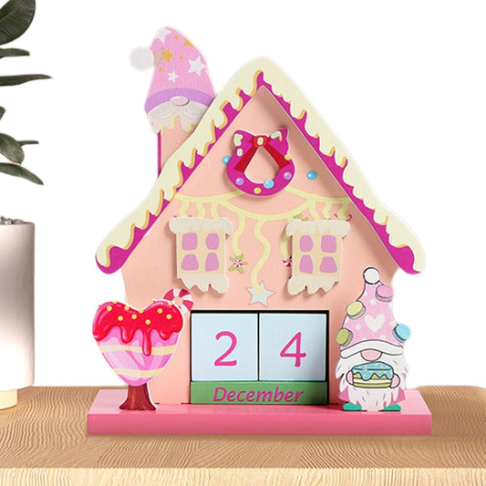 Christmas Calendar Christmas Countdown Blocks Decorative Home Party Decor