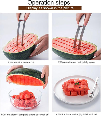 Wtermelon Cutter Slicer Stainless Steel 2024 New Creative Trends Kitchen Gadgets Cut Watermelon Into Cubes Knife Melon Baller for Kitchen Gadgets Useful Cool Tool