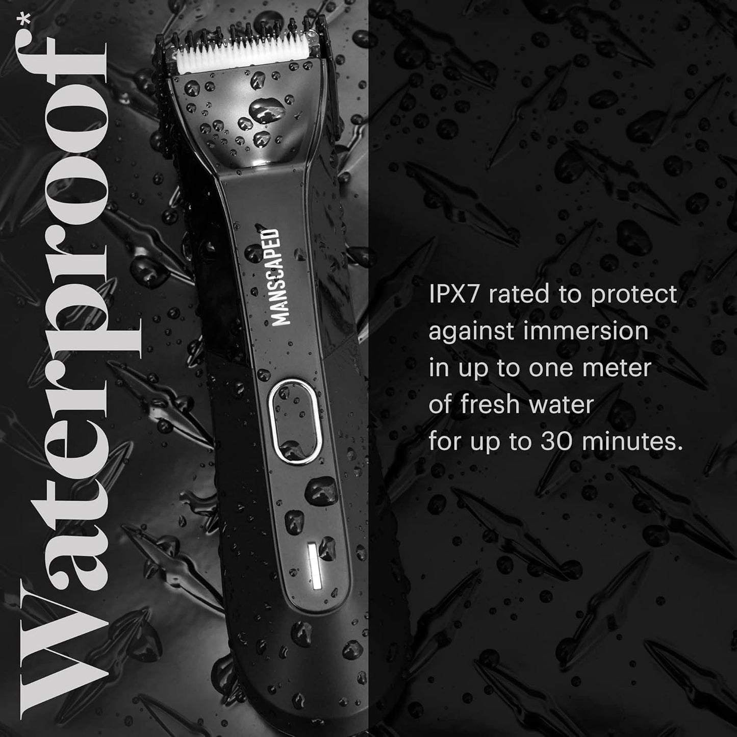 MANSCAPED® The Lawn Mower® 4.0, Electric Groin Hair Trimmer, Replaceable SkinSafe® Ceramic Blade Heads, Waterproof Wet/Dry Clippers, Rechargeable, Wireless Charging, Male Hygiene Grooming Razor