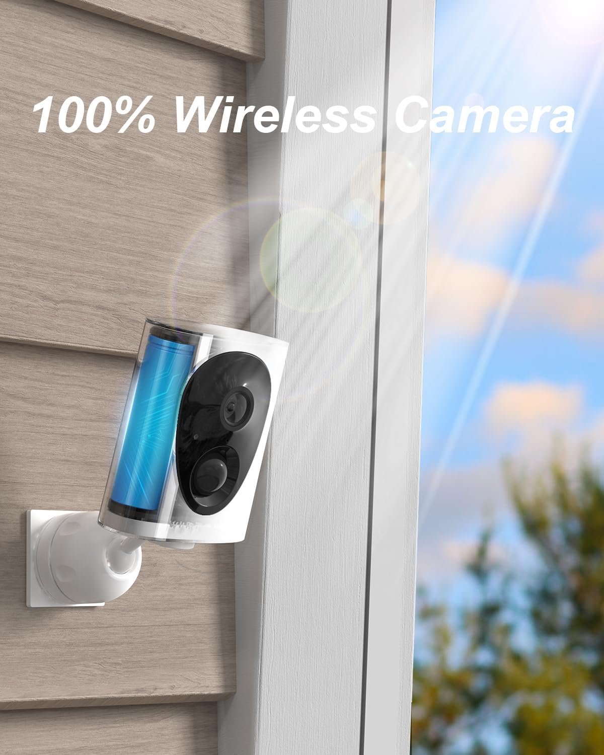 virtavo 2K Security Camera Outdoor Wireless WiFi, 2K Night Vision QHD, Outdoor/Indoor Camera, Rechargeable Battery for Home Surveillance,PIR Motion Detection,Siren Alarm,2-Way Audio, Cloud/SD