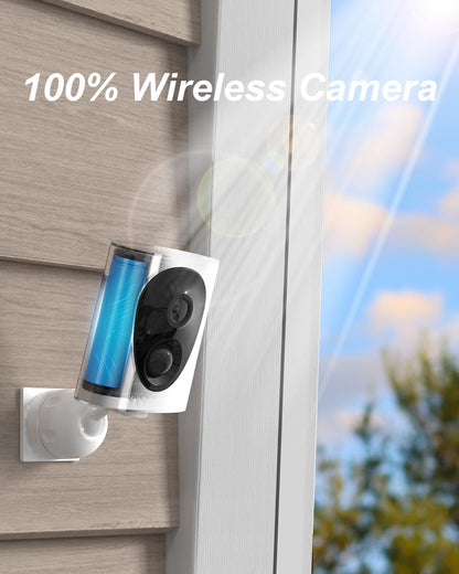 virtavo 2K Security Camera Outdoor Wireless WiFi, 2K Night Vision QHD, Outdoor/Indoor Camera, Rechargeable Battery for Home Surveillance,PIR Motion Detection,Siren Alarm,2-Way Audio, Cloud/SD