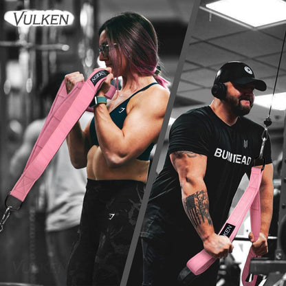 Vulken Tricep Rope Cable Attachment. 24 Inch & 17 Inch Two Lengths Built in One Pull Down Rope