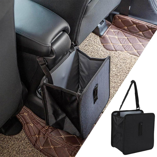KAQISI Foldable Car Trash Can, Hanging Waterproof Leakproof Trash Can Storage Bag for Car with Large Capacity, Car Interior Accessories (Small)