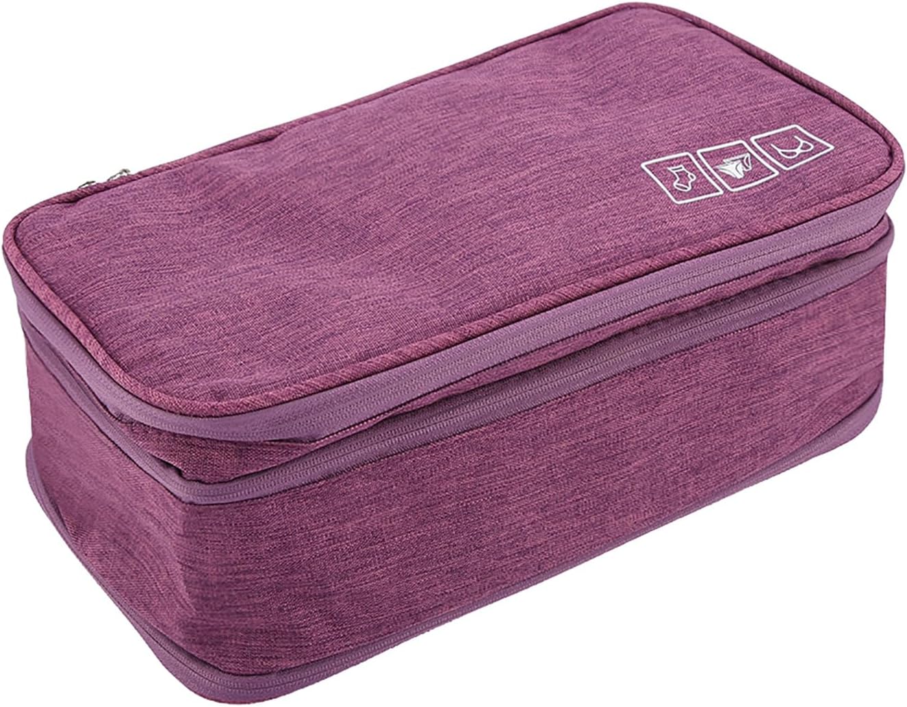 Travel Underwear Organizer, Portable Travel Storage Organizer Waterproof for Cosmetics, Toiletries, Hotel, Home, Bathroom, Airplane (Purple)