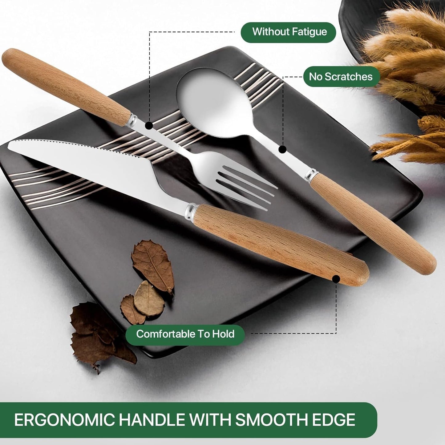 HMDZMR Reusable Travel Utensils with Case, 4pcs Portable Cutlery Set, Knives Fork and Spoon Set for Lunch Box, Portable Silverware Set for Travel Camping Picnic Hiking Office
