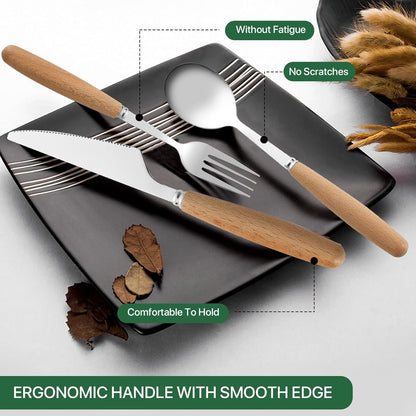 HMDZMR Reusable Travel Utensils with Case, 4pcs Portable Cutlery Set, Knives Fork and Spoon Set for Lunch Box, Portable Silverware Set for Travel Camping Picnic Hiking Office