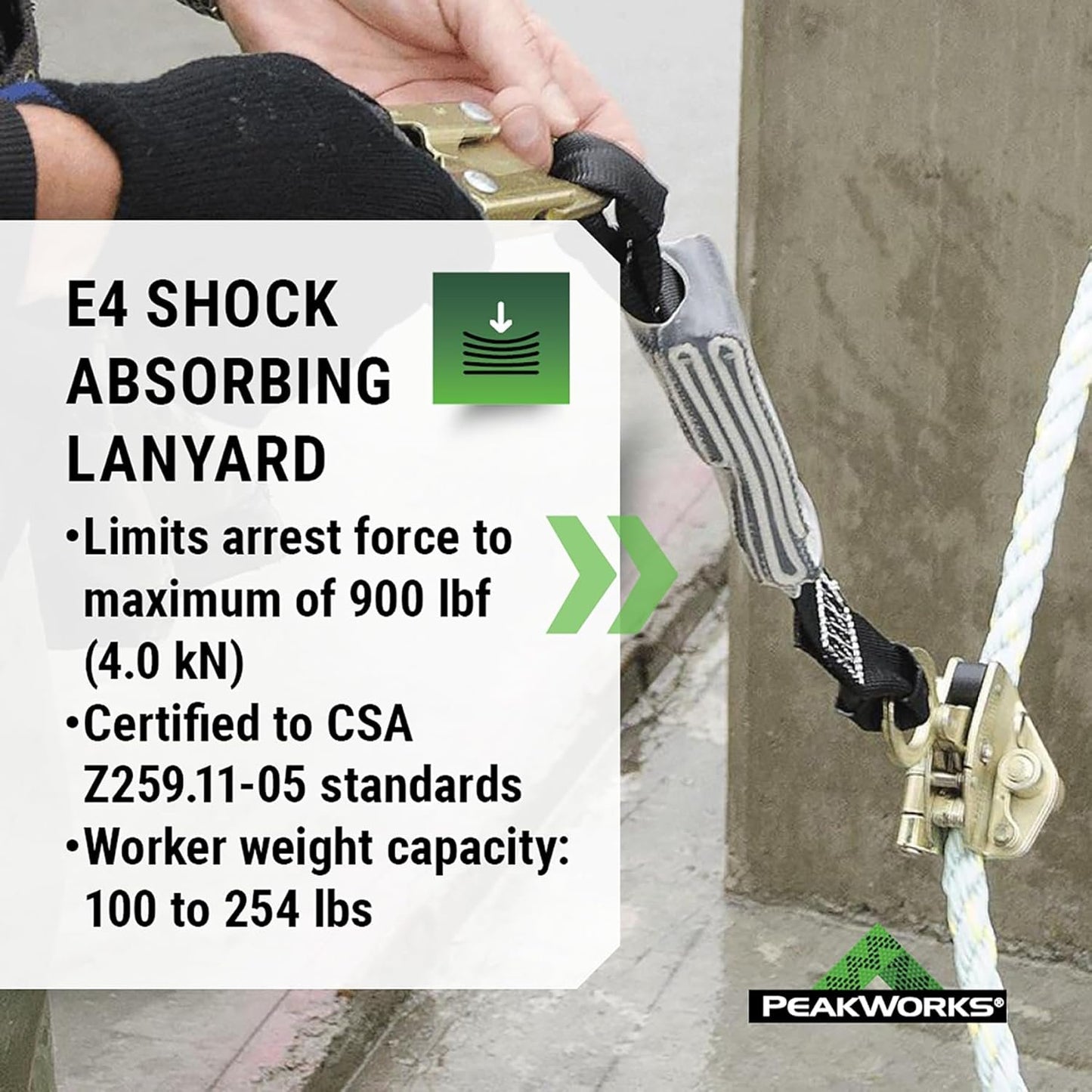 PeakWorks Compliance Series Roofer's Kit - Includes Class A Harness, SP Lanyard, Vertical Lifeline & Roof Bracket - CSA, ANSI, OSHA Compliant Fall Protection