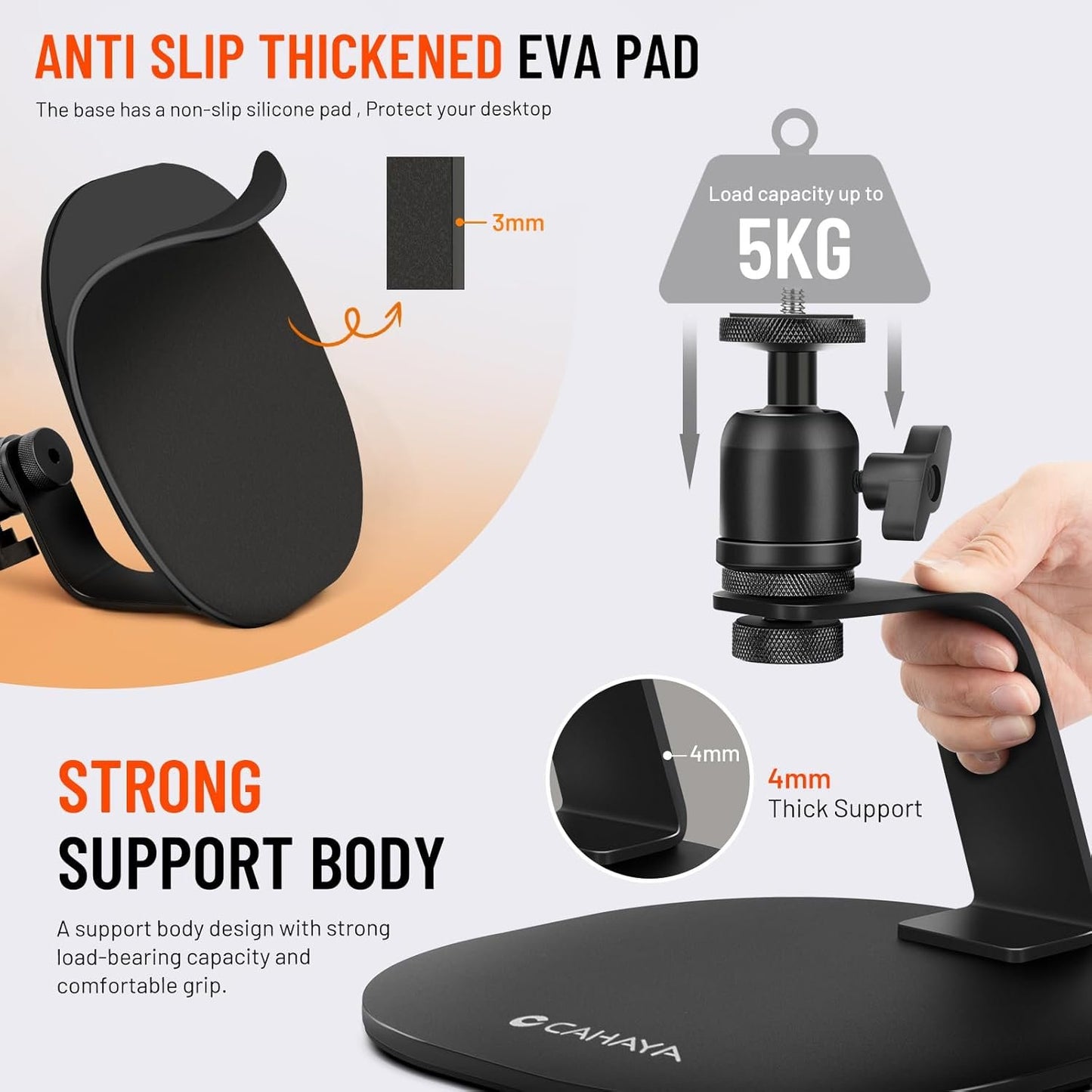 CAHAYA Stable Desktop Projector Stand: Desktop Projector Stand with Ball Head Universal Desktop Stand for Laptop PC Video Projector CY00375-1