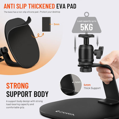 CAHAYA Stable Desktop Projector Stand: Desktop Projector Stand with Ball Head Universal Desktop Stand for Laptop PC Video Projector CY00375-1