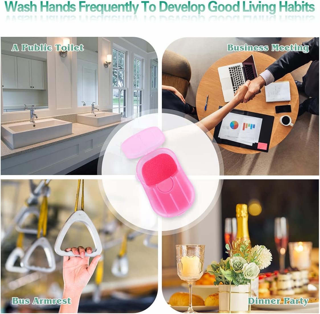 Bamsod 12 Boxes (240 sheets) Soap Paper Sheets Portable Disposable Travel Scented Bath Slice Sheet Foaming Paper Soap Confetti Slide Flakes for Travel and Outdoor â€¦
