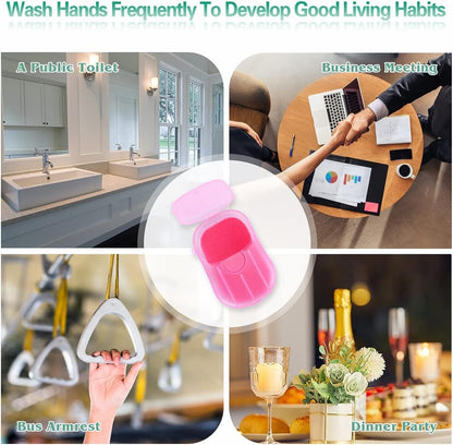 Bamsod 12 Boxes (240 sheets) Soap Paper Sheets Portable Disposable Travel Scented Bath Slice Sheet Foaming Paper Soap Confetti Slide Flakes for Travel and Outdoor â€¦