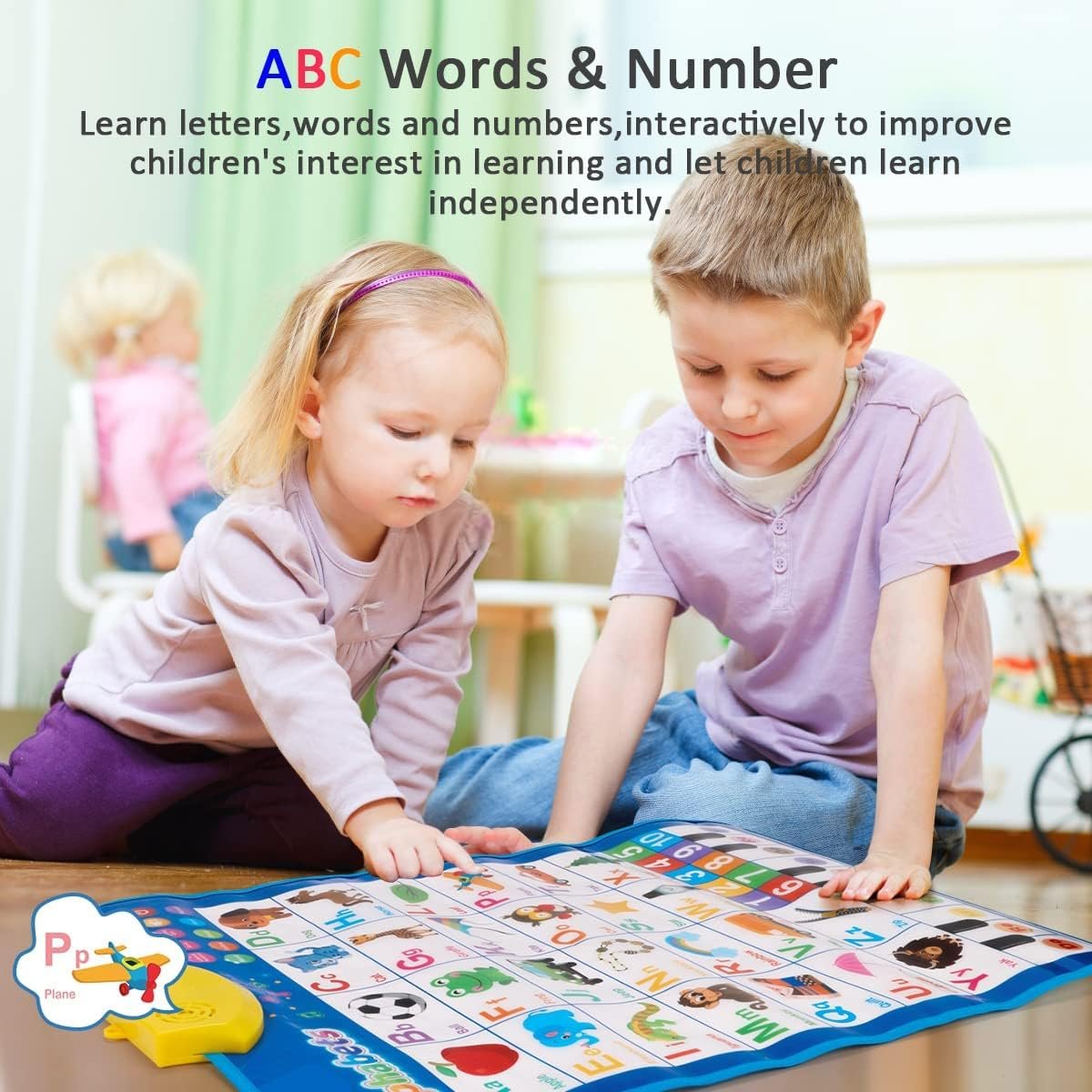 REMOKING Electronic Interactive Alphabet Wall Chart,Talking ABC & 123s & Piano Keyboard Poster,Great Educational Toys for Toddler 1-3, Fun Learning at Preschool, Kindergarten for Boys & Girls