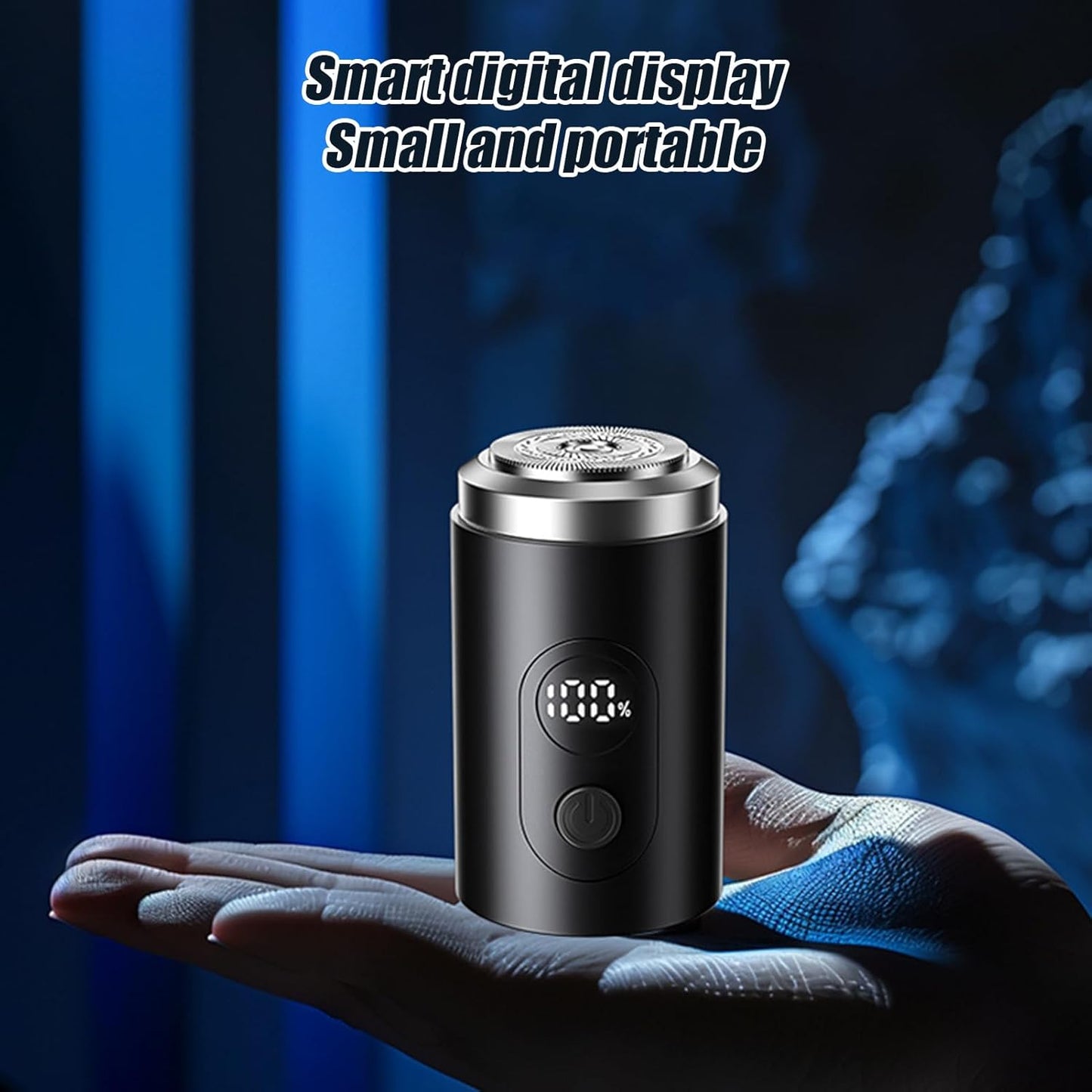 Men Electric Razor, Floating Head Beard Trimmer, Waterproof Grooming Tool, Long Battery Digital Shaver for Father, Husband, Boyfriend, Travel Use, 3.23x1.41x1.38 Inches