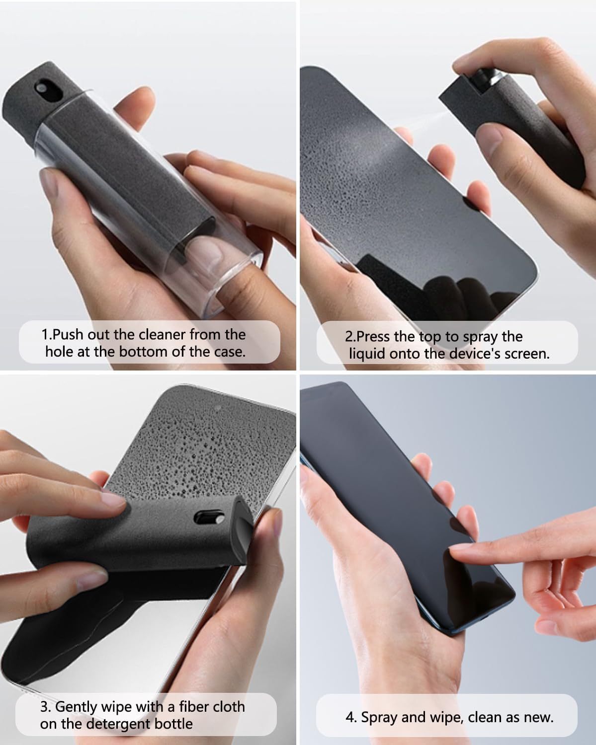 Touchscreen Mist Cleaner Spray Kit 2in1 Car Screen Spray Cleaner Car Essentials for Women Travel for iPhone iPad AirPods MacBook Eyeglasses Cell Phones Screen Cleaner Spray Kit (2 Units)