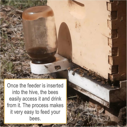4 Pack Bee Feeders Easy, Plastic Bee Entrance Feeder Beehive Feeder Water or Sugar Syrup Feeding Equipment, Easy-to-Install Beekeeping Beehive Equipment, Entrance Feeders for Bee Hives