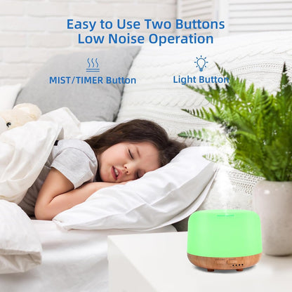 SPLITSKY Aromatherapy Essential Oil Home Diffuser with Remote Control, 300ML Large Room Cool Mist Air Humidifier, 8 Hours Quiet Operation, Timer, 7 Colors LED Night Night，Suitable Home,Yoga.