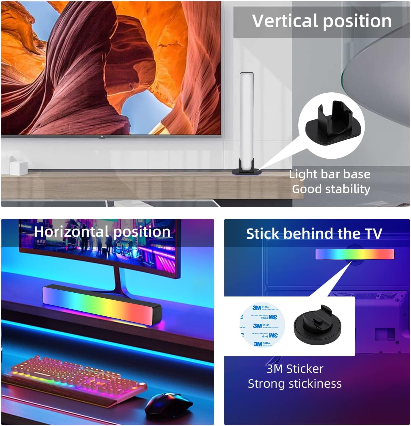 Mcbazel Smart Lighting LED Bar Lights RGB with APP Control/Remote Control RGB Mood Lamp for TV, PC, Games, Movies, Room Decoration