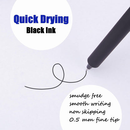 8Pcs Aesthetic Retractable Gel Pens, Quick Drying Fine Point 0.5mm Black Ink, Extra Smoooth Writing Pens for Journaling, Note Taking, Cute Stationery School Office Supplies Gift for Women and Man