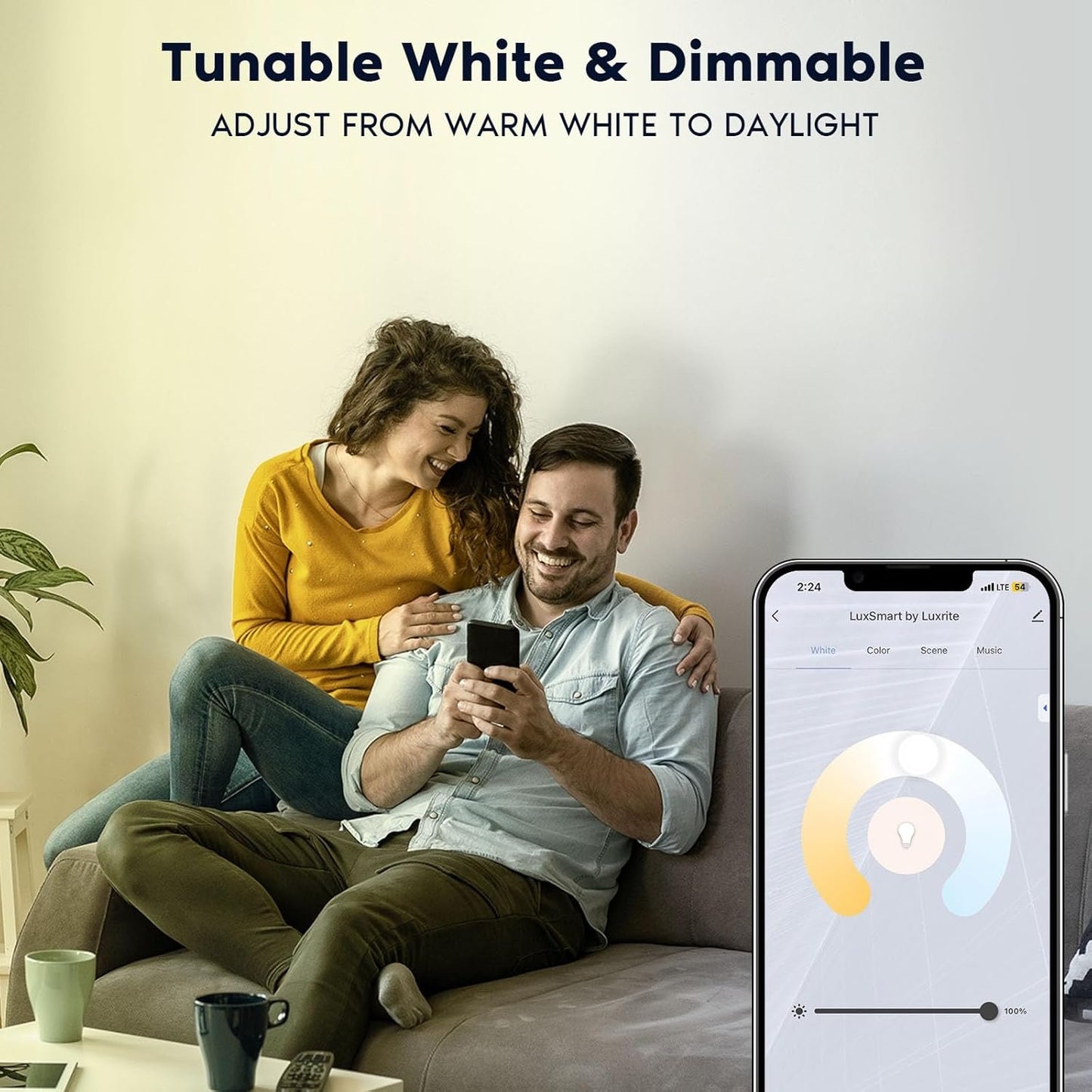 LUXRITE 4 Inch Square Smart LED Recessed Lighting, RGBW Color Changing, WiFi App Control, Voice Control with Alexa and Google Home, No Hub Required, 10.5W 700LM, CRI 90, IC Rated, Wet Rated (4 Pack)