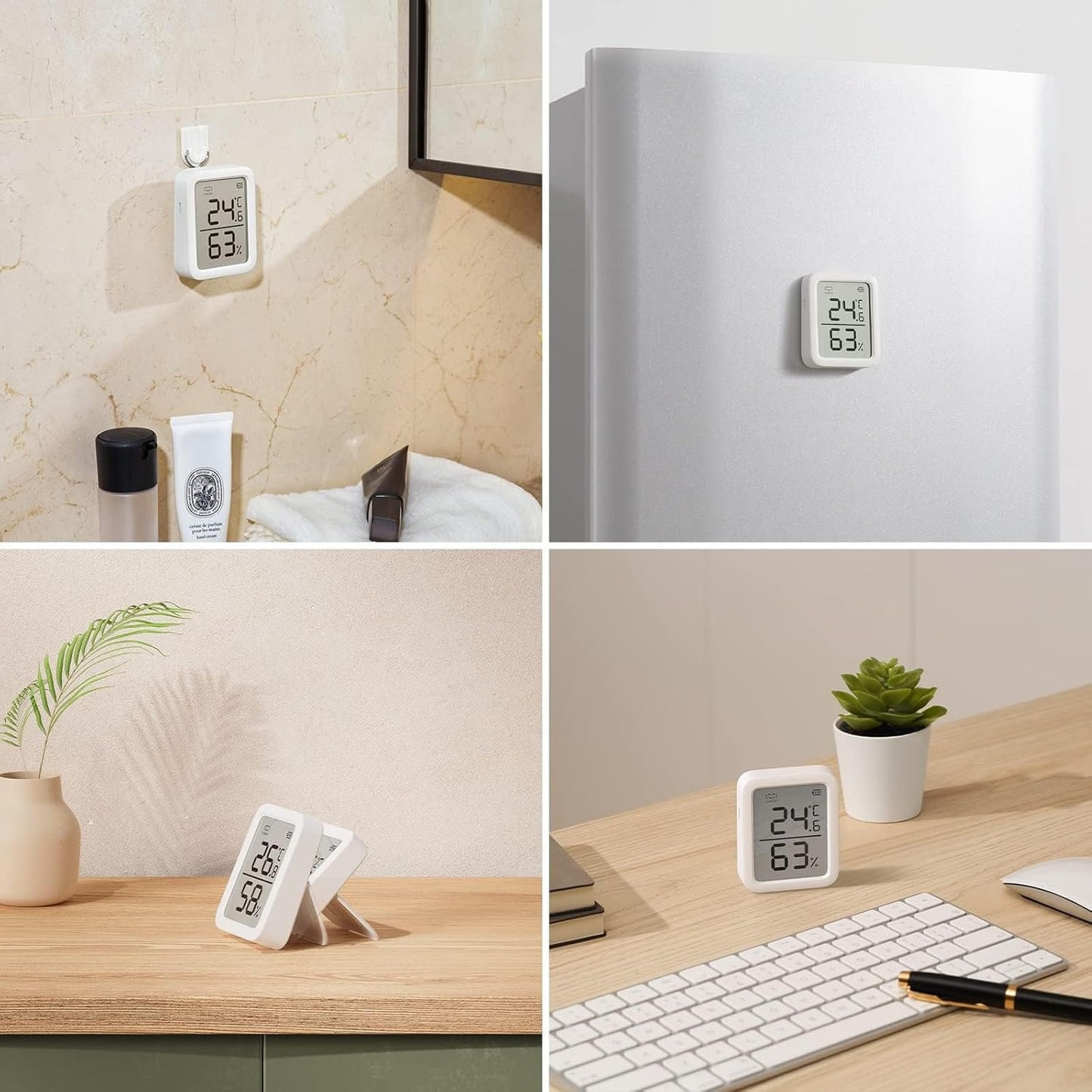 SwitchBot Thermometer Hygrometer, Bluetooth Indoor Humidity Meter and Temperature Sensor with App Control, Dewpoint/VPD/Absolute Humidity Meter, Data Storage Export, Remote Monitor for Home