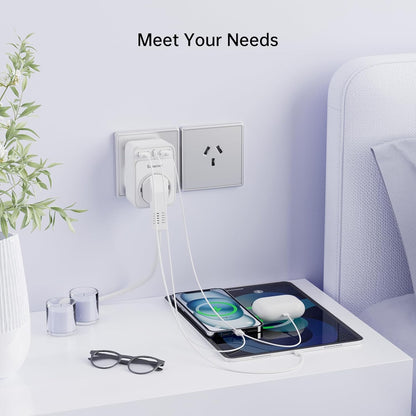 Travel Adapter Australia Travel Adapter with 2 USB 1USB C (3A) Type I Sockets for New Zealand, Australia, China, Argentina