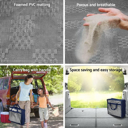 Weisshorn 6 x 2.5m Picnic Blanket, Floor Mat Outdoor Picnics Rug Camping Tarp Caravan Mesh Mats Annex Matting Ground Sheet for Hiking Travel Beach Garden, Heavy Duty UV Treated with Carry Bag Grey