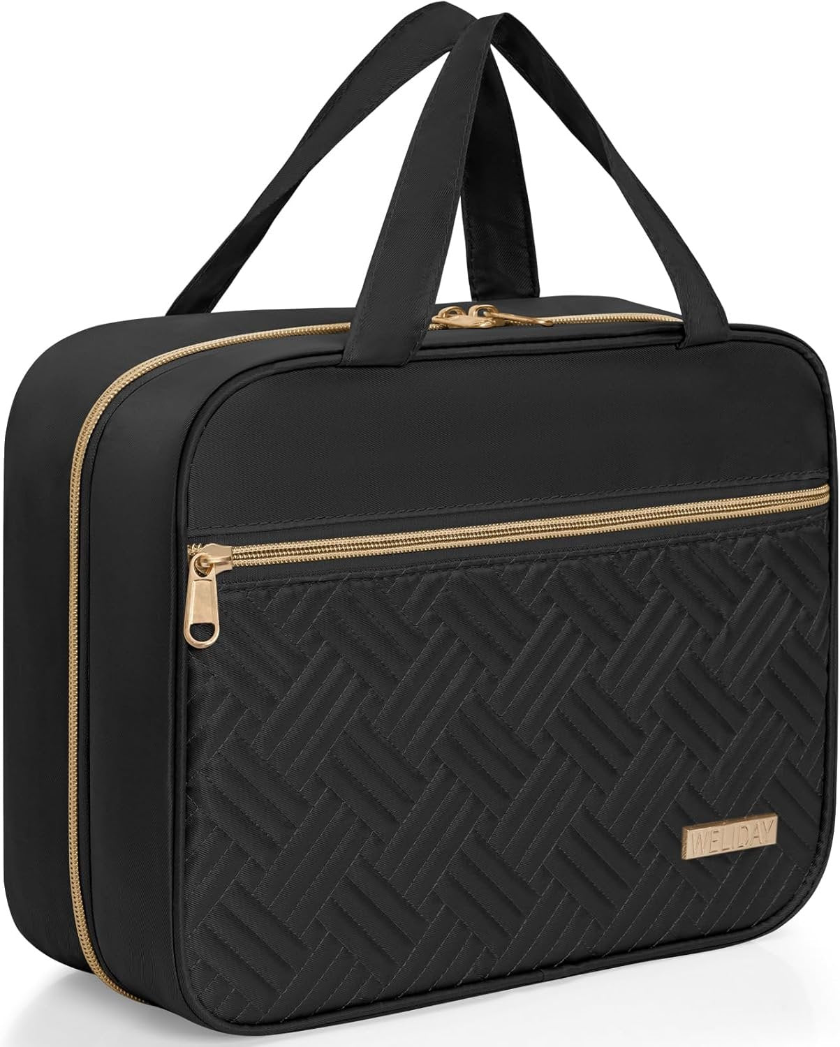 AKOZLIN Hanging Travel Toiletry Bag Makeup Bag Travel Makeup Cosmetic Organizer Waterproof Travel Wash Bag for Travel Accessories Essentials,Black-Large