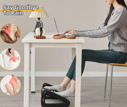 Ywbtflul Foot Rest for Under Desk at Work, Ergonomic 6 Heights Adjustable Footrest with Massage Roller, Portable Under Desk Foot Stool for Home,Office, Black