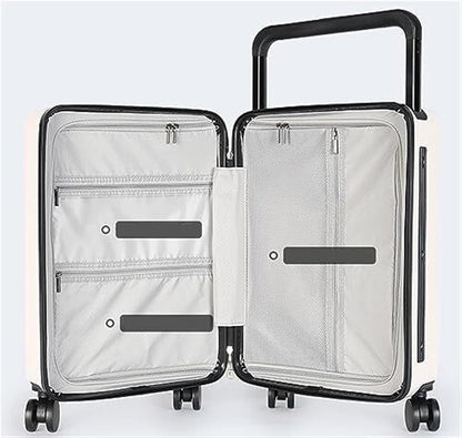 Luggage Suitcase Travel Carry On Luggage Security Combination Lock Suitcase Luggage Suitcase Checked Luggage Lightweight Suitcase (Color : White, Size : 20 inch)