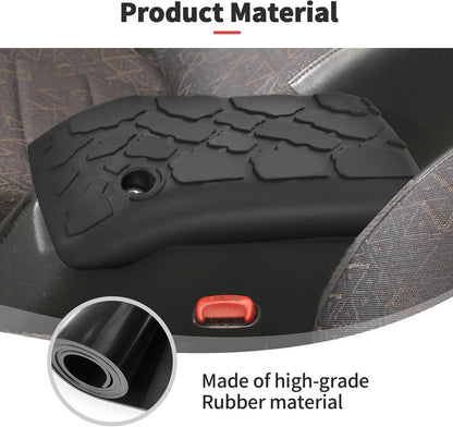 JWWY Armrest Cover Case Pad Center Console Cover Decoration Protective Cover Trim Fit for 1997-2006 Jeep Wrangler TJ Interior Accessories Black Rubber