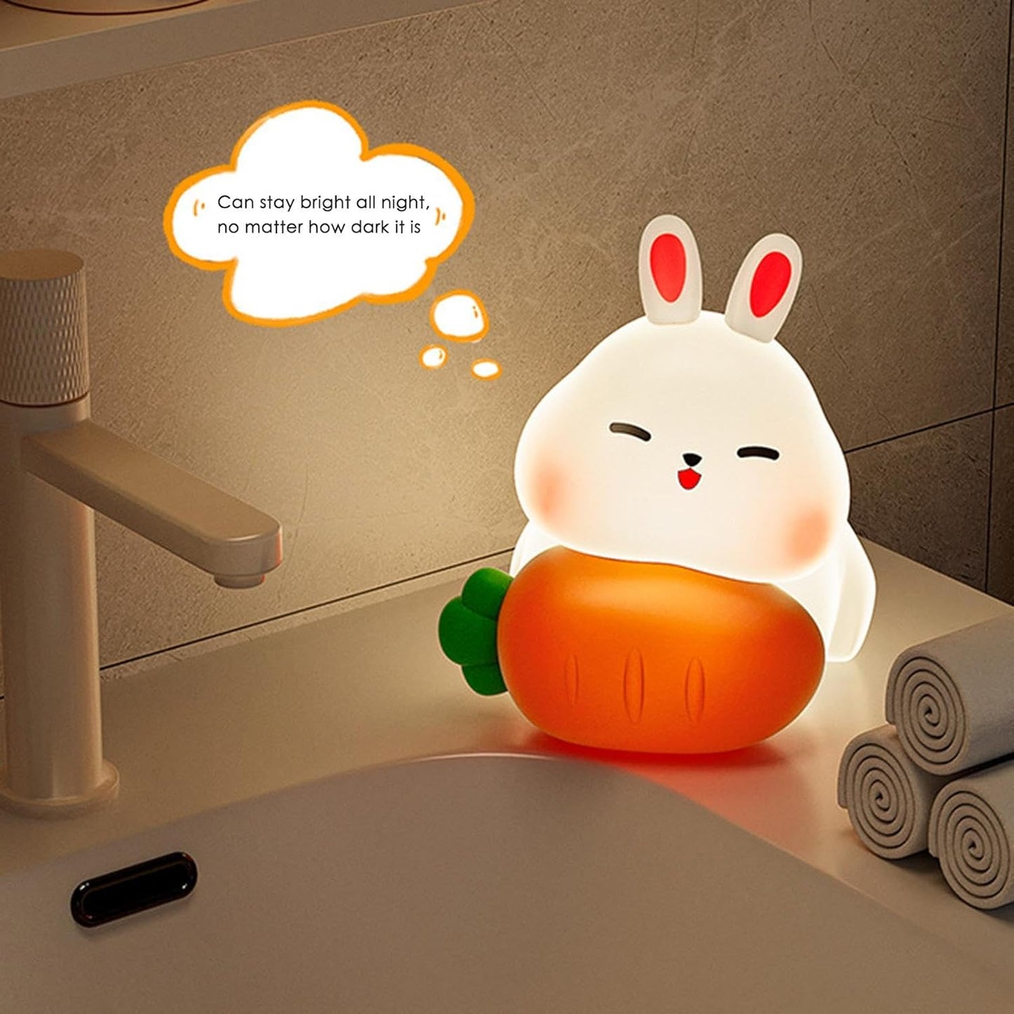 Bunny Lamp,Light Up Bunny - 3 Dimmable, Touch-Sensitive, Rechargeable, Night Light for Kids, Soothing Bedtime Ambience