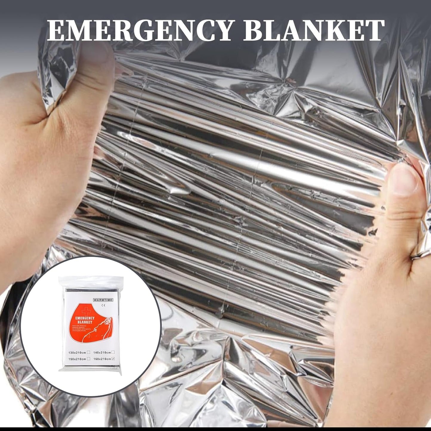 12 Pack Portable Emergency Space Blankets Mylar Thermal Survival Blankets Foil Camping Emergency Heat Reflective Blanket for Camping Hiking Marathon First Aid Emergency Preparedness Extreme
