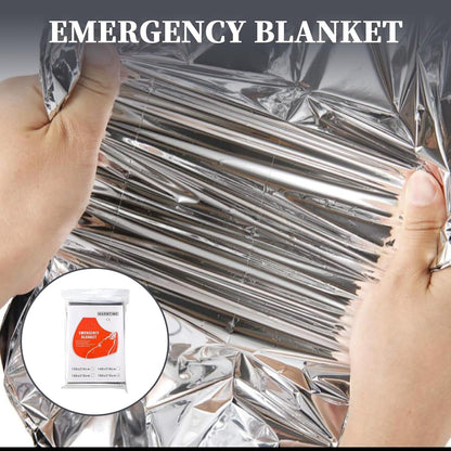 12 Pack Portable Emergency Space Blankets Mylar Thermal Survival Blankets Foil Camping Emergency Heat Reflective Blanket for Camping Hiking Marathon First Aid Emergency Preparedness Extreme