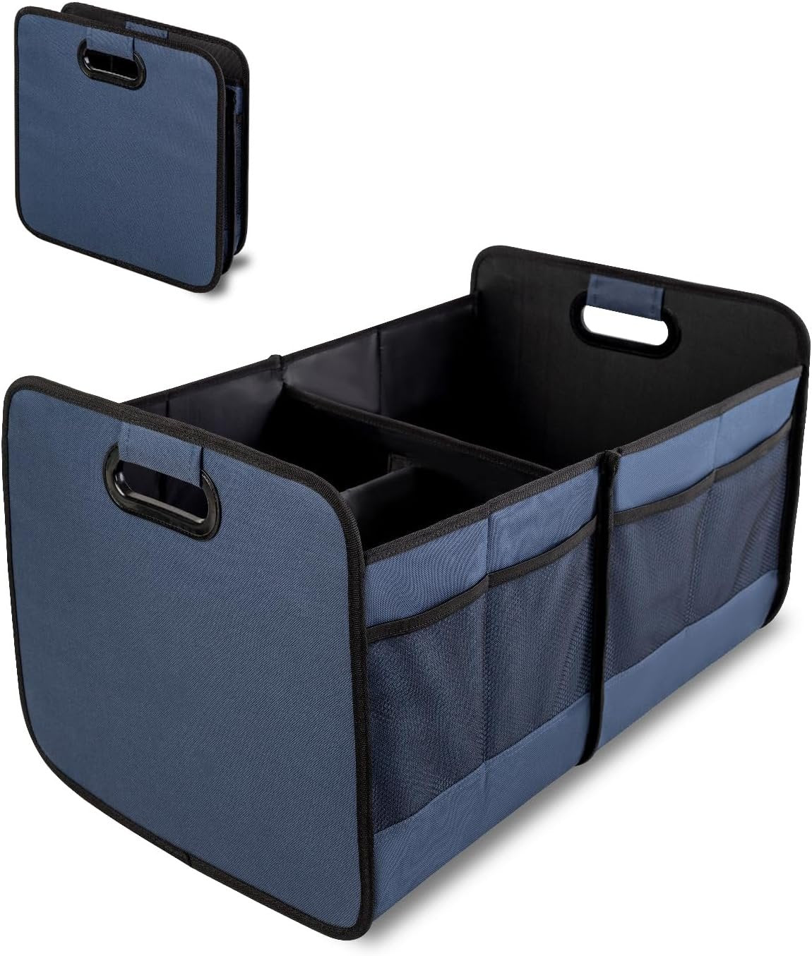 Vogano Trunk Organizer for Car,Collapsible Multi-Compartment Car Organizers Foldable 600D Oxford Polyester for SUV,Automotive (blue)