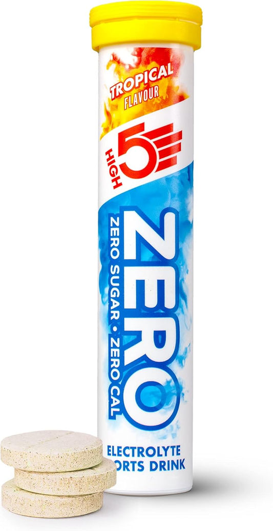 HIGH5 ZERO Electrolyte Hydration Tablets Added Vitamin C - (Tropical, 20 Tab Tube)