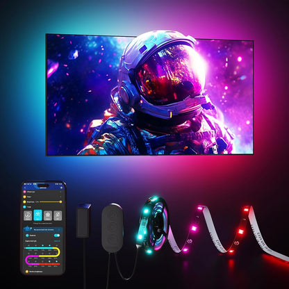 Govee TV LED Backlight Strip, RGBIC Smart LED Backlight for 40-50inch TVs, Music Sync, Wi-Fi Bluetooth & App Control, Works with Alexa & Google Assistant, 77 Scene Modes, Adapter