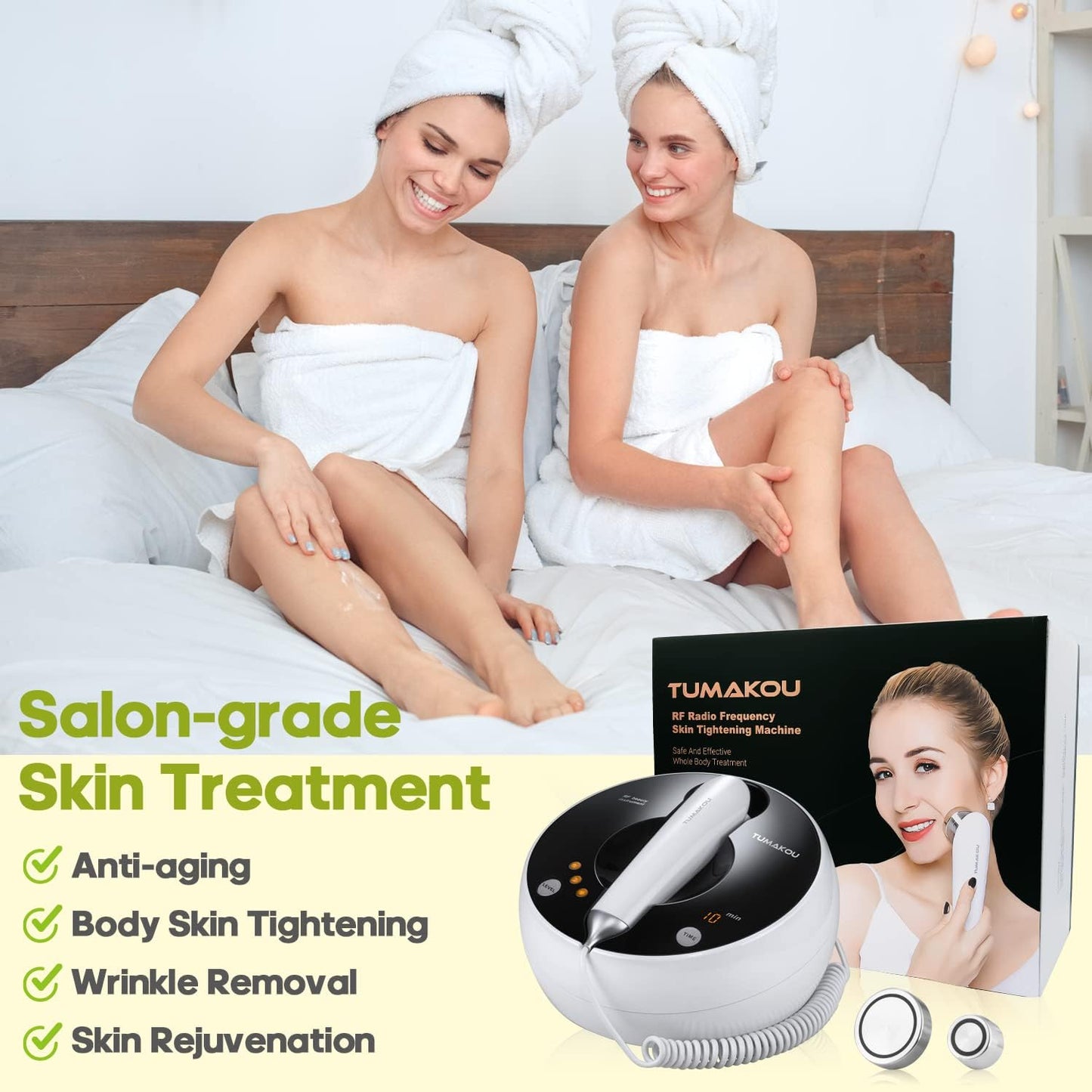 Radio Frequency Skin Tightening Machine - TUMAKOU Home Use RF Facial Device for Skin Tightening & Rejuvenation - Professional Salon Skin Care Body Facial Massager